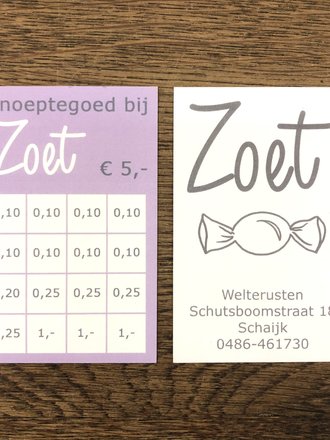 Zoet Snoep-Stempelkaart €5,-