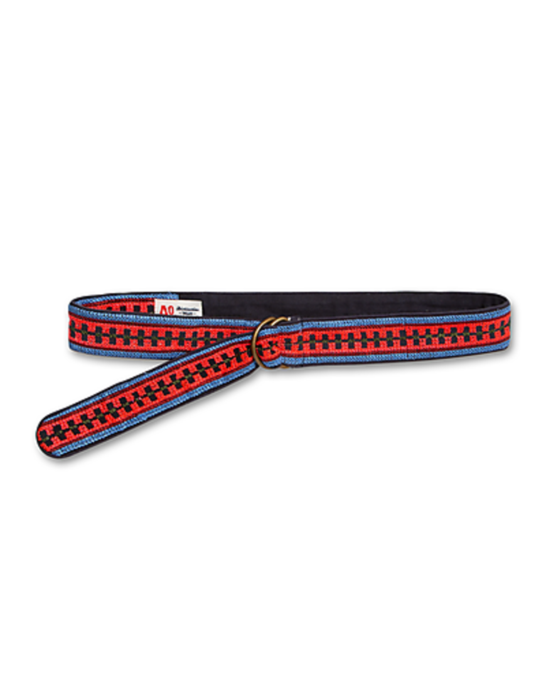 AO76 Embroidered belt coral