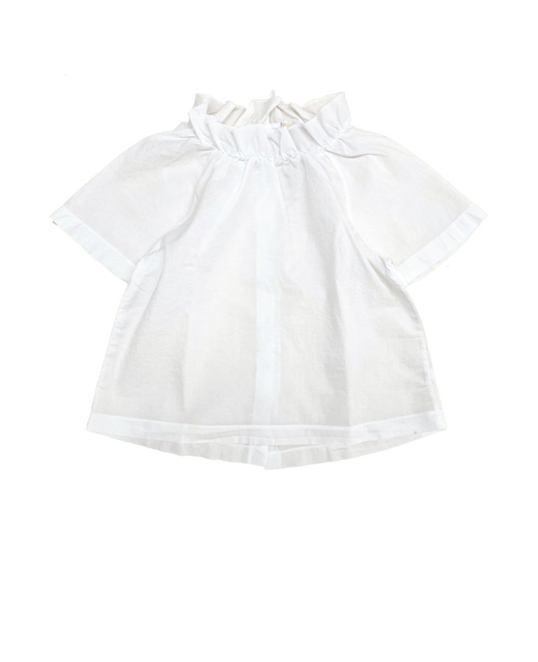LongLivetheQueen Wide blouse ruffles white