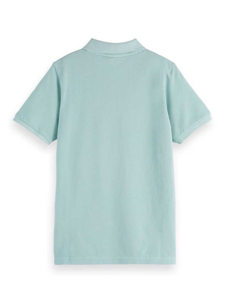 Scotch Shrunk Regular-fit garment dyed pique polo turquoise