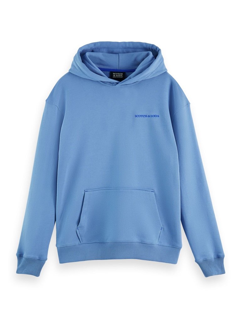 Scotch Shrunk Organic cotton logo Hoodie Lake blue