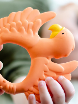 Natruba Teether Parrot Orange
