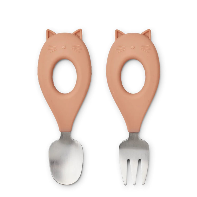 Liewood Baby cutlery set Cat-Tuscany Rose