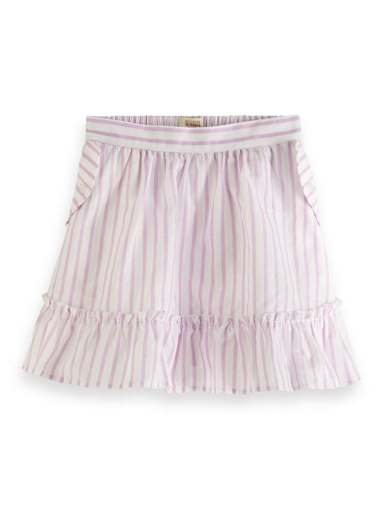 Scotch R'Belle Striped Linen Blend Wrap Skirt