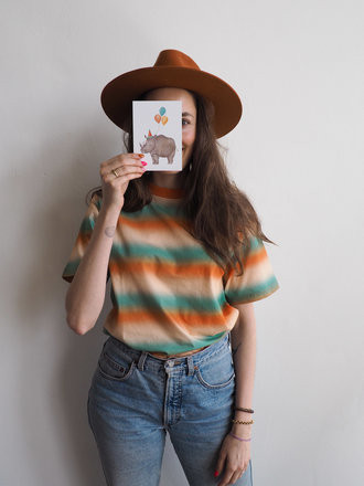 Getekenddoorzusje Birthday Rhino A6