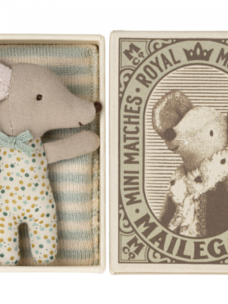 Maileg Baby mouse sleepy wakey in box Boy