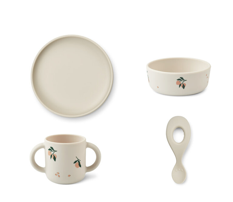 Liewood Vivi Printed Tableware Set-Peach/Sandy