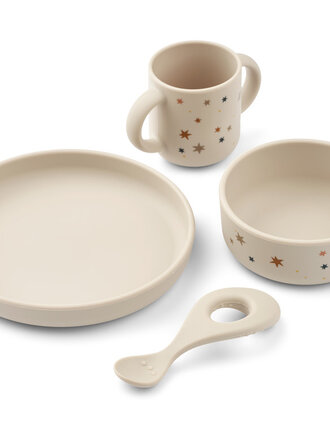 Liewood Vivi Printed Tableware Set-Star bright/Sandy