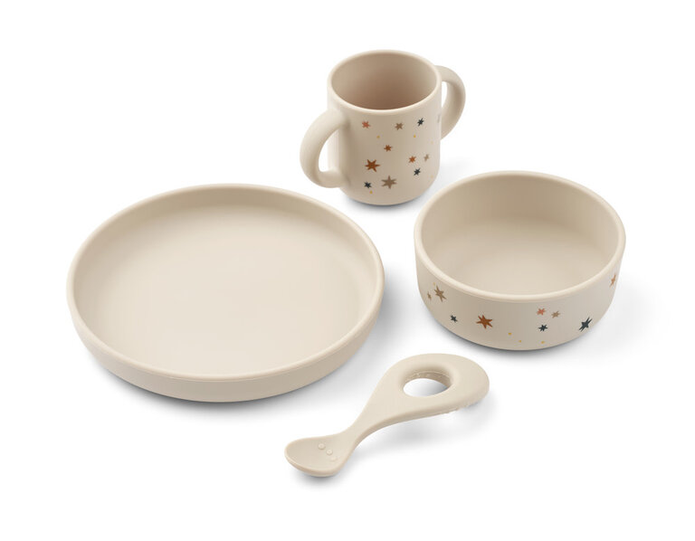 Liewood Vivi Printed Tableware Set-Star bright/Sandy