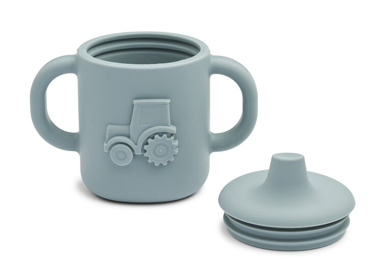 Liewood Amelio Sippy Cup Tractor Blue fog