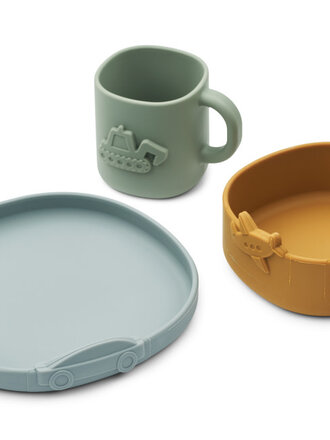 Liewood Kine Tableware Set-Blue fog mix