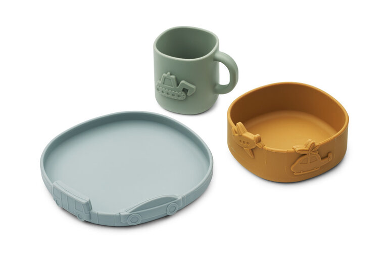 Liewood Kine Tableware Set-Blue fog mix