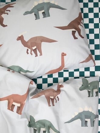 Studio Ditte Dekbedovertrek Dinosaurus Lichtgrijs