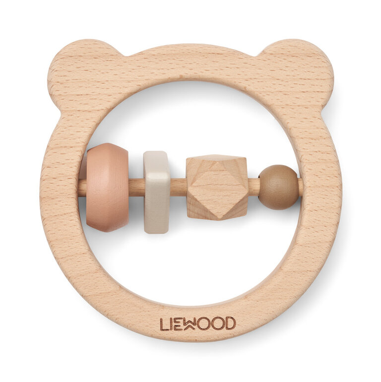 Liewood Avada Wooden rattle Oat Mix