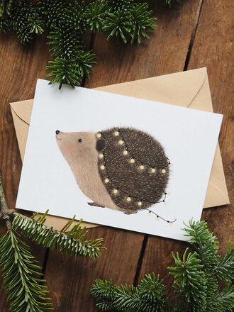 Getekenddoorzusje Egel met lichtjes A6