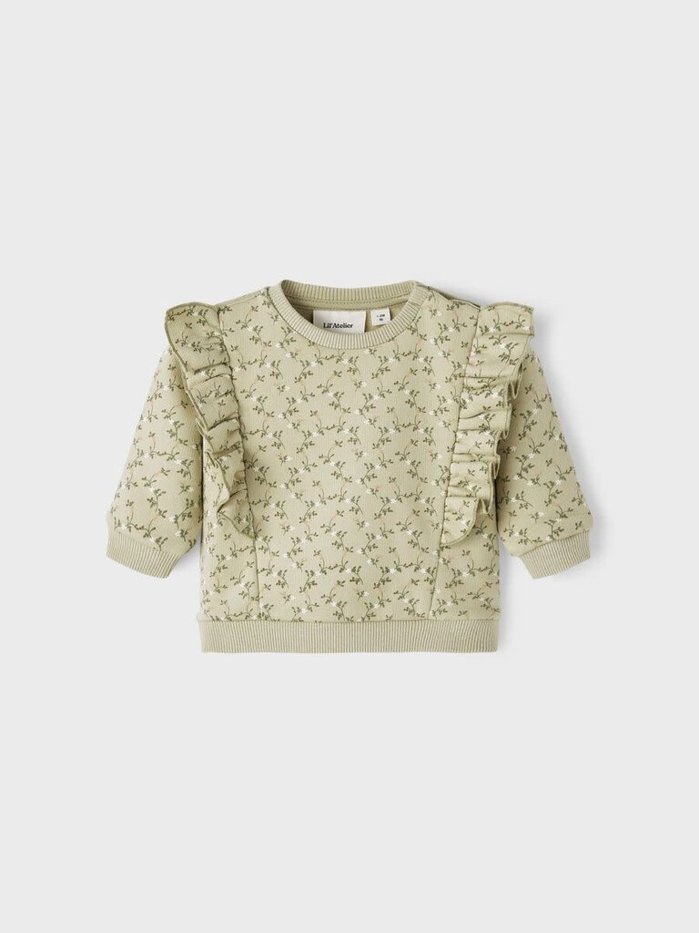 Lil' Atelier Selma loose sweater Moss Gray