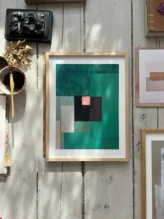 Tinystories EMERALD GREEN-Fine art print met lijst 30x40