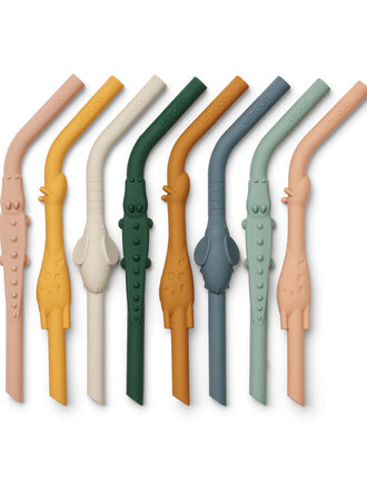 Liewood Carlson All Together straw 8-pack, Yellow Mellow  Multi Mix