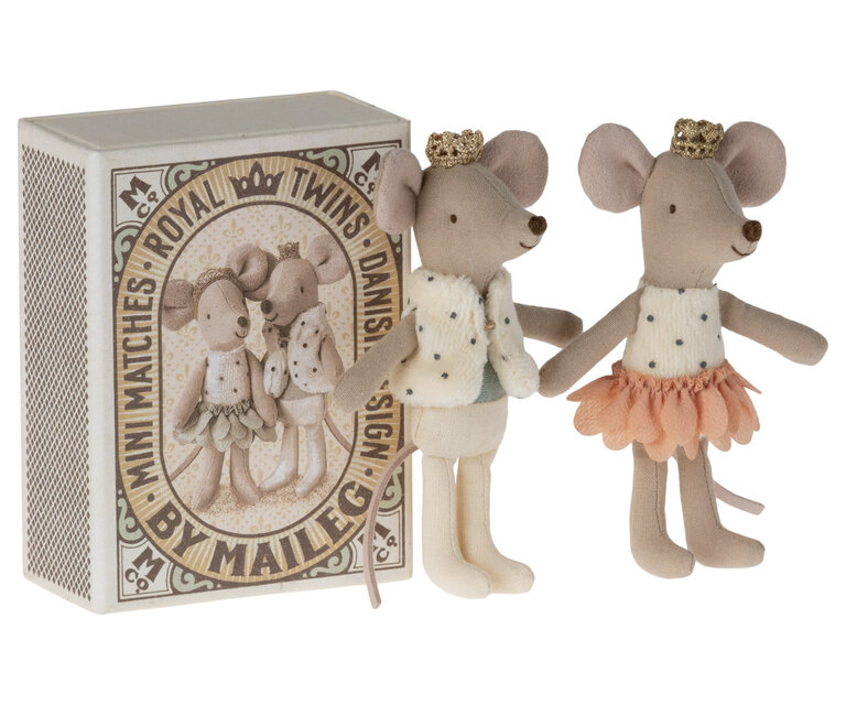 Maileg Royal Twins Mice Littele Sister And Brother In Box