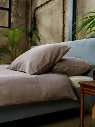 Kayori Dekbedovertrek Saya, Katoensatijn Taupe