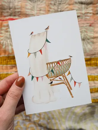 Getekenddoorzusje Welkom lief kleintje Wieg A6