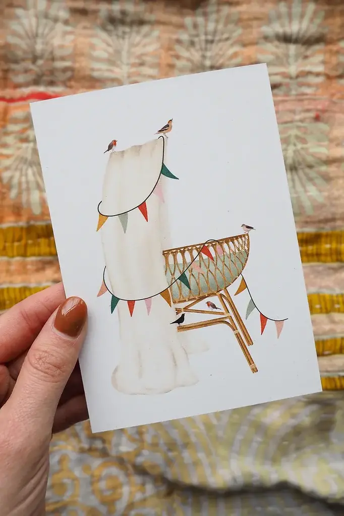 Getekenddoorzusje Welkom lief kleintje Wieg A6