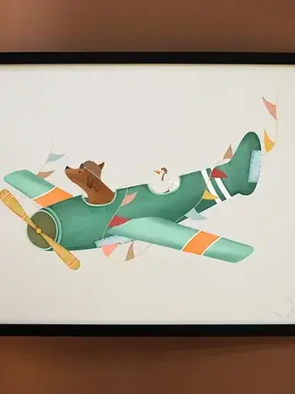 Getekenddoorzusje Vliegtuig Poster 21x30cm