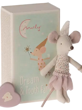 Maileg Tooth fairy mouse, Little sister in matchbox