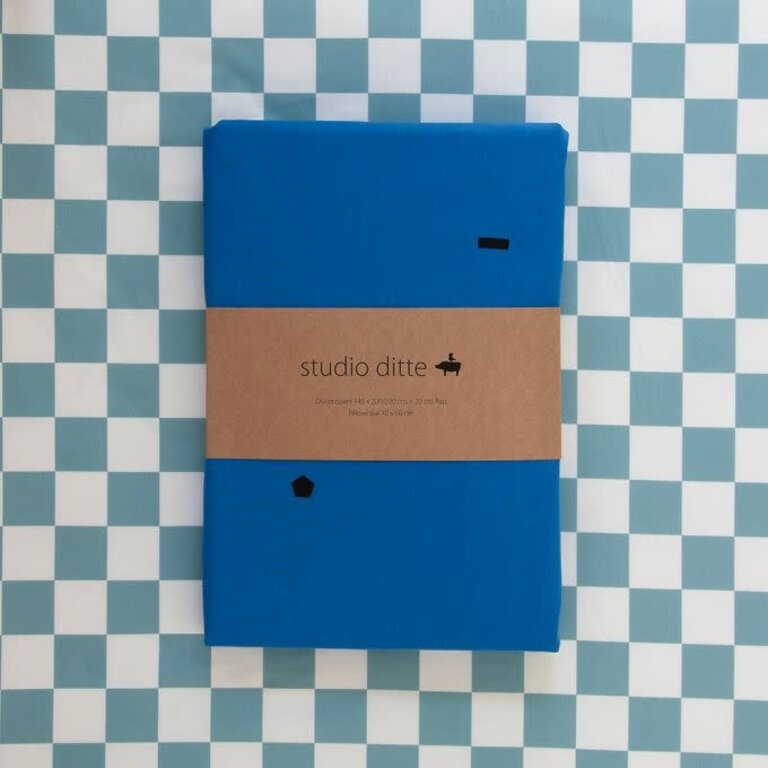 Studio Ditte Dekbedovertrek Speelse blokjes kobalt blauw