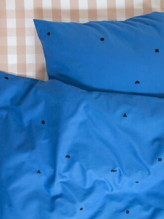 Studio Ditte Dekbedovertrek Speelse blokjes kobalt blauw