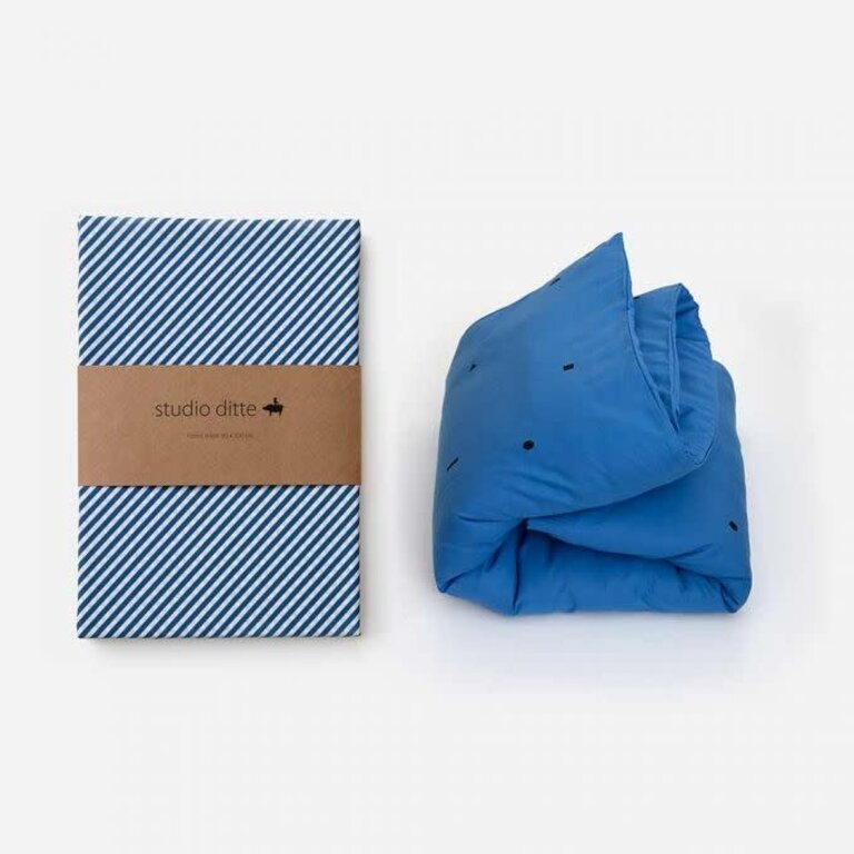 Studio Ditte Dekbedovertrek Speelse blokjes kobalt blauw