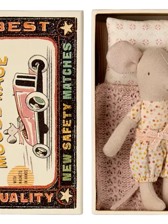Maileg Little sister mouse in matchbox