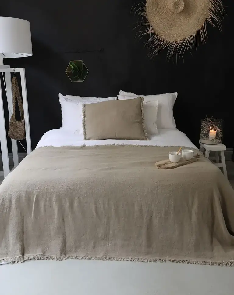 Passion For Linen Josephine-Natural Plaid 135x265cm