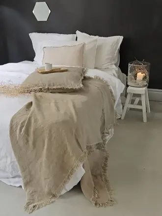 Passion For Linen Josephine-Natural Plaid 135x265cm