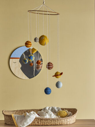 Bloomingville Space mobile, Yellow, Wool 30xH90cm