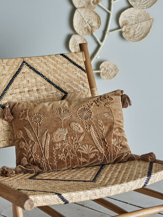 Bloomingville Osimo Cushion, Brown, Cotton L50xW35cm