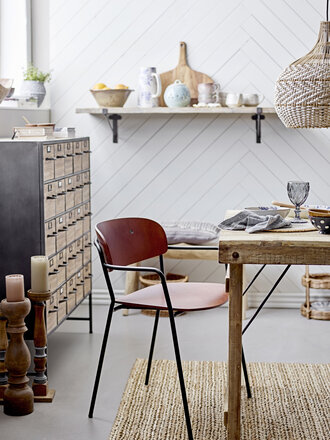 Bloomingville Piter Dining Chair, Brown, Plywood L55xH77xW52cm