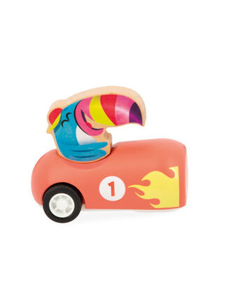 Janod Applepop - Auto's pull-back Roze