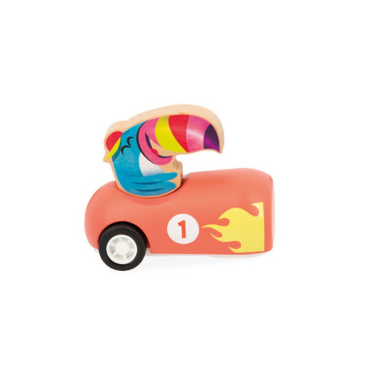 Janod Applepop - Auto's pull-back Roze