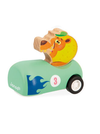 Janod Applepop - Auto's pull-back Mintgroen