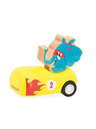 Janod Applepop - Auto's pull-back Geel