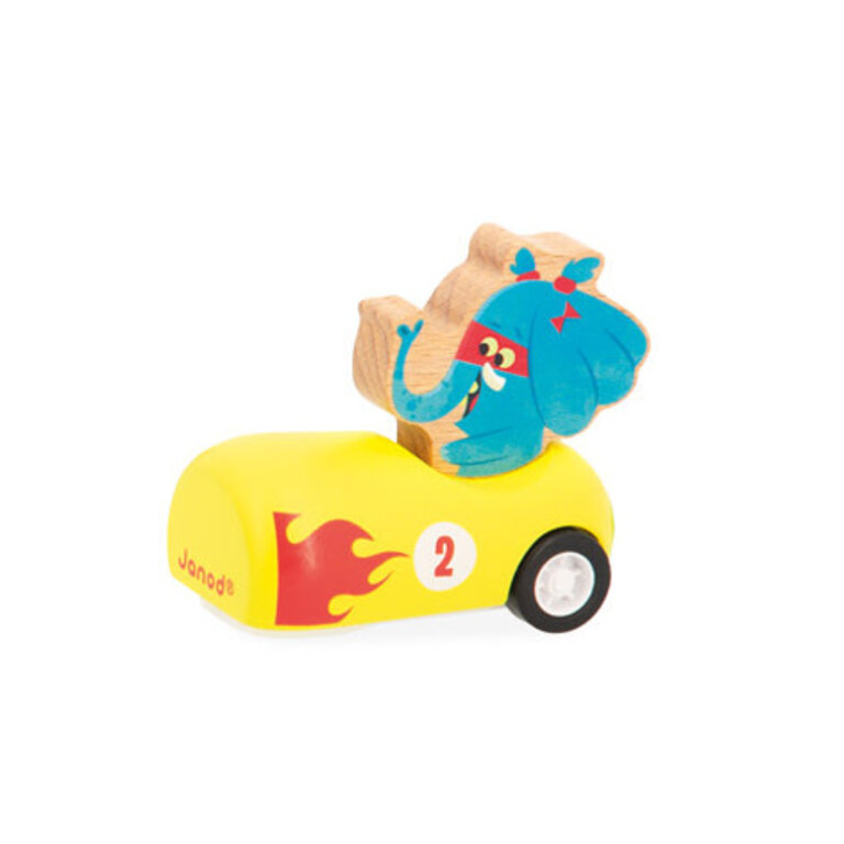 Janod Applepop - Auto's pull-back Geel
