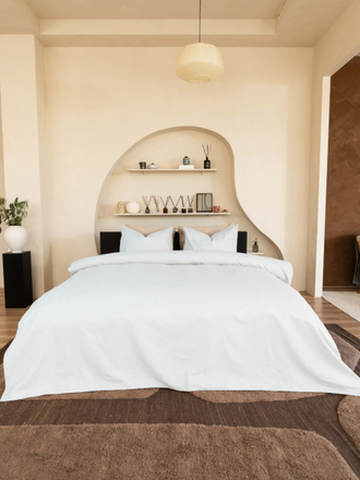 Kayori Dekbedovertrek Otsu, Katoensatijn Wit Kayori Dekbedovertrek Otsu, Katoensatijn Wit