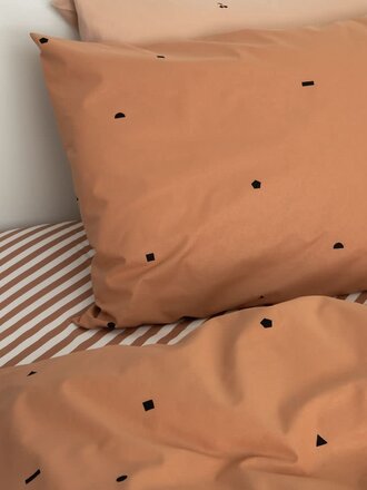 Studio Ditte Dekbedovertrek Speelse blokjes karamel