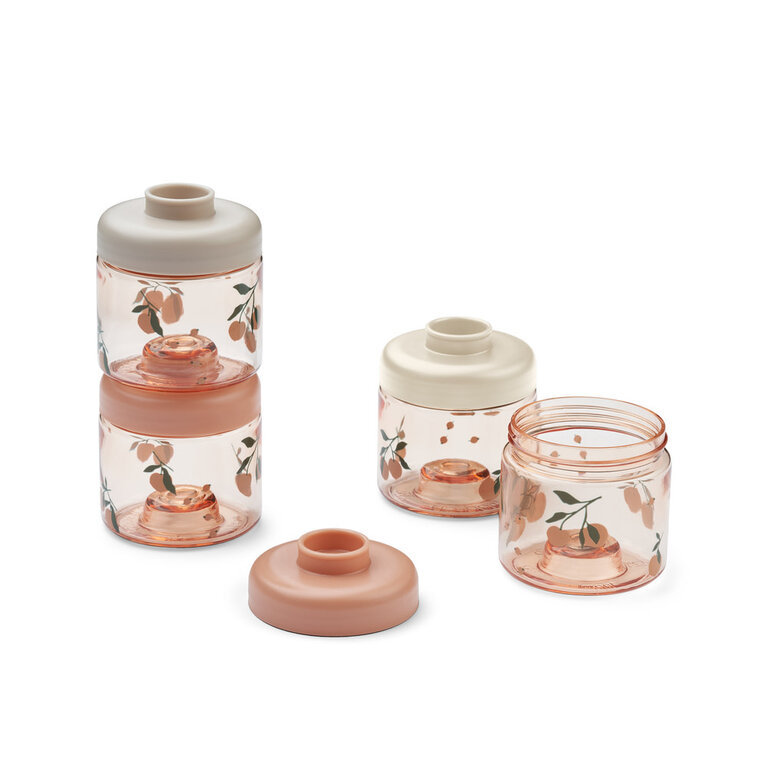 Liewood Dominique Baby Food Tritan Boxes 4-Pack Peach mini/Sea shell
