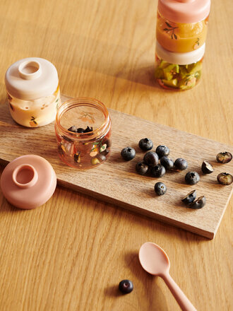 Liewood Dominique Baby Food Tritan Boxes 4-Pack Peach mini/Sea shell