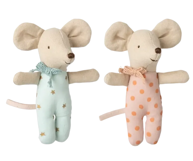 Maileg Twins, baby mice in matchbox