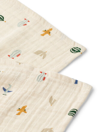 Liewood Lewis muslin cloth 2-pack Aviator/Ercru