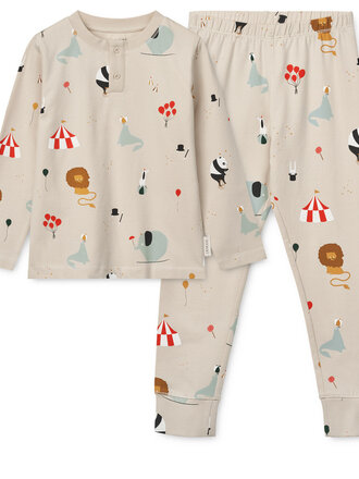 Liewood Wilhelm Printed Pyjamas Set Circus/Sandy Liewood Wilhelm Printed Pyjamas Set Circus/Sandy