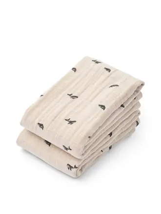 Liewood Lewis muslin cloth 2-pack mini whale/sandy